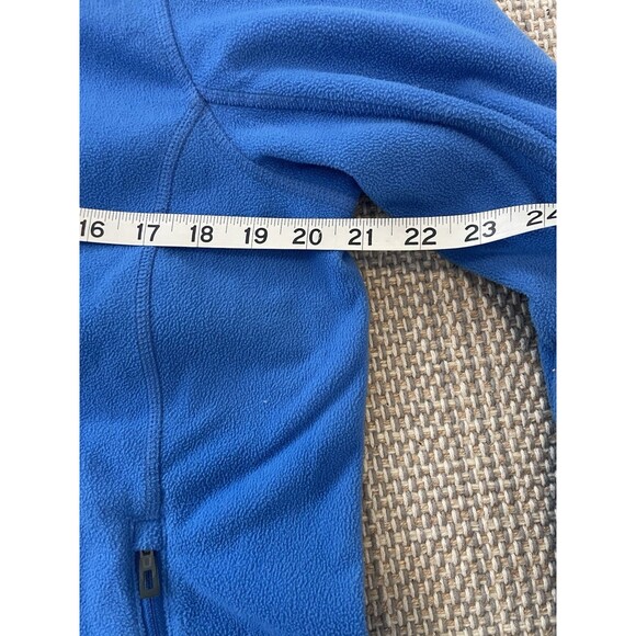 LL Bean Polartec Blue Hooded Fleece Jacket Womens Medium Full Zip - Picture 3 of 5